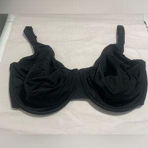 Cacique Unlined Full Coverage Underwire Support Bra, Size 38K Black EUC
